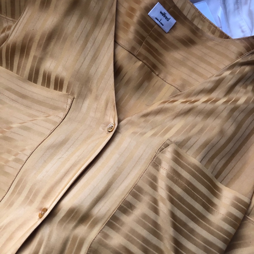 Wilfred Yellow Striped Blouse with Tie - Picture 4 of 4